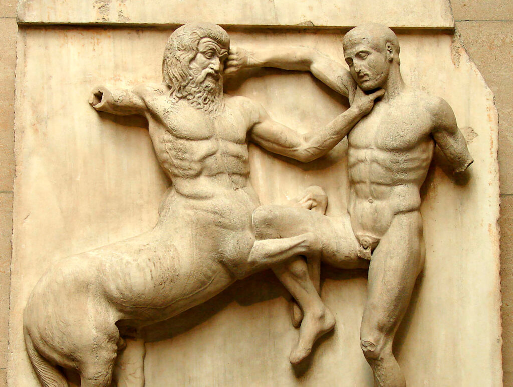 Metopa del Partenón Centauromaquia